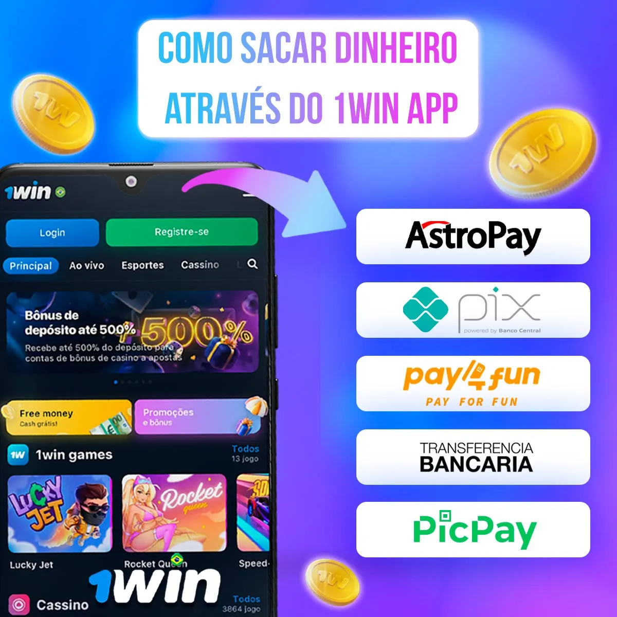 Como sacar dinheiro através no aplicativo móvel 1win no mercado brasileiro