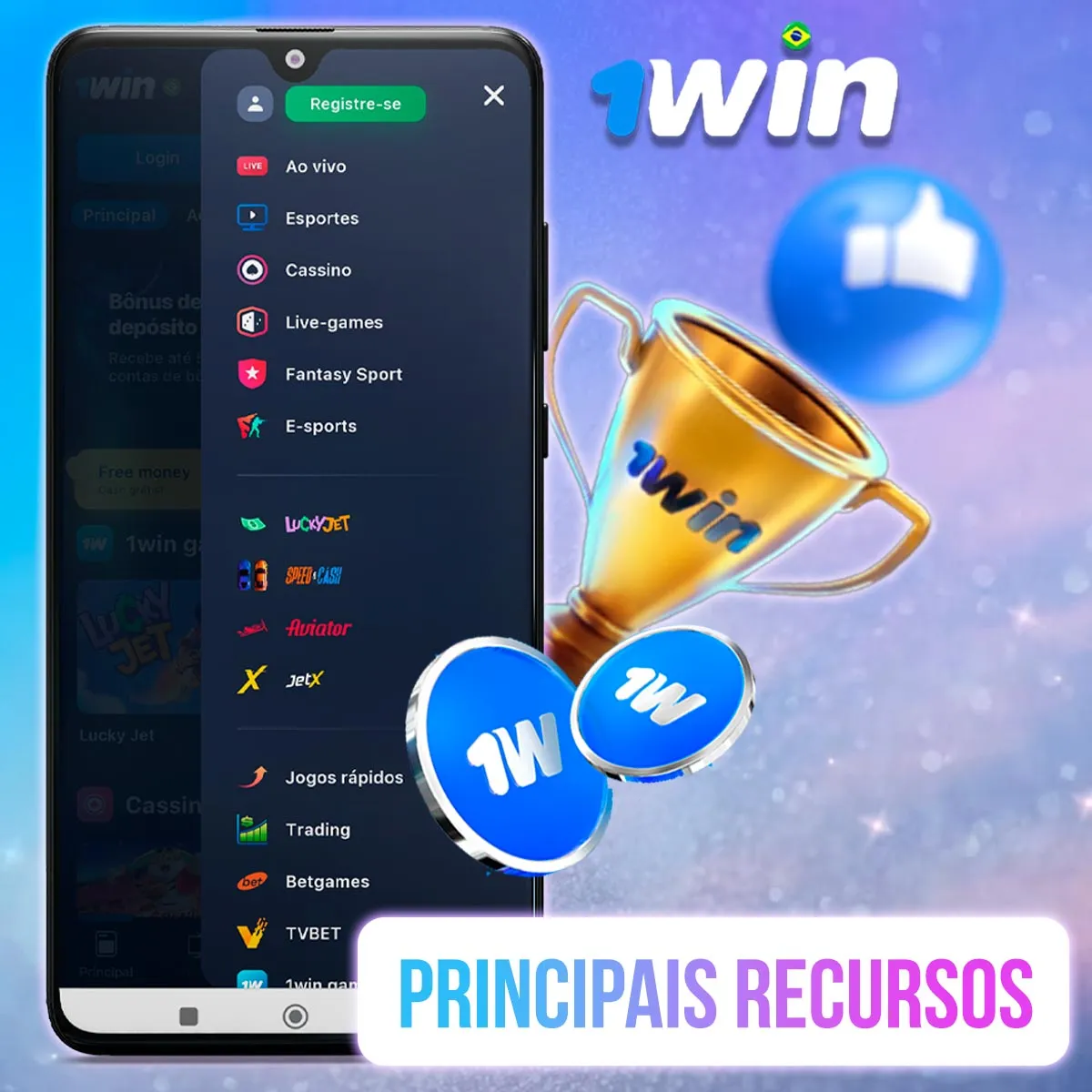 Principais recursos do aplicativo móvel 1win no mercado de apostas brasileiro