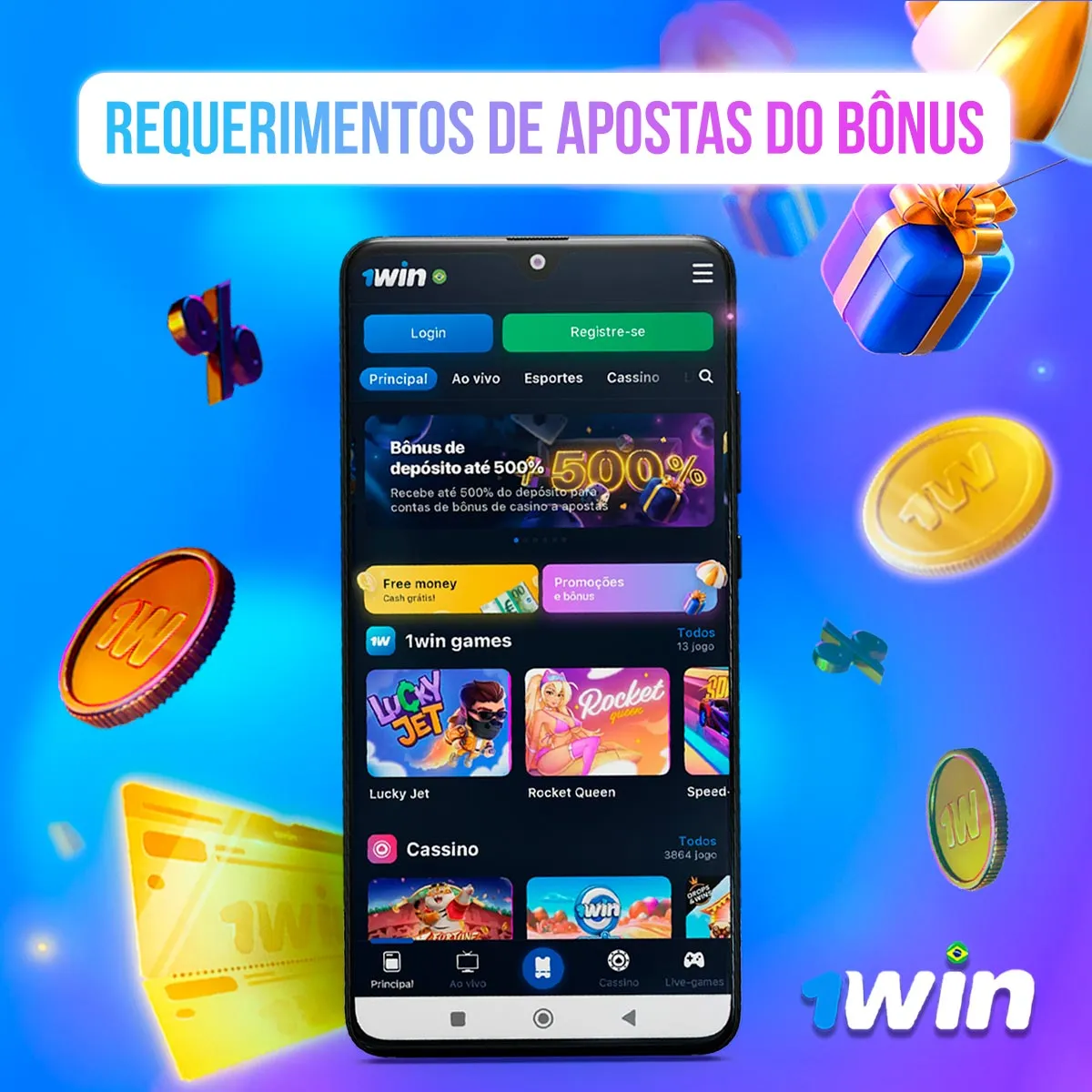 Requerimentos de apostas do bônus no aplicativo móvel 1win no mercado brasileiro