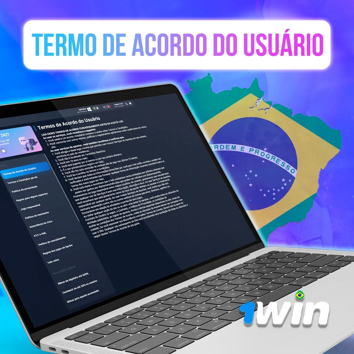 Termo de Acordo do Usuário da 1win no mercado brasileiro