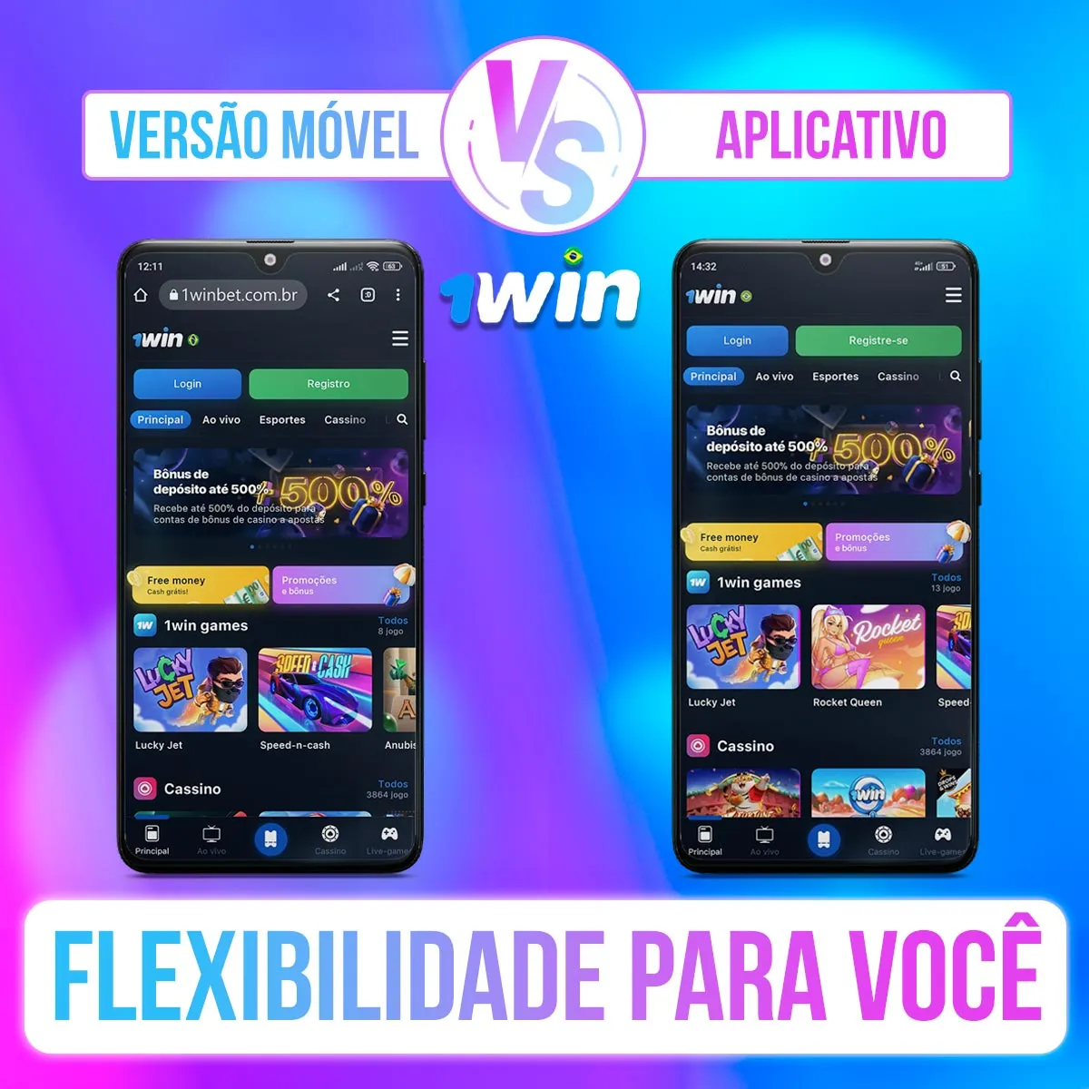 Comparação da versão móvel e do aplicativo móvel da casa de apostas 1win no mercado brasileiro