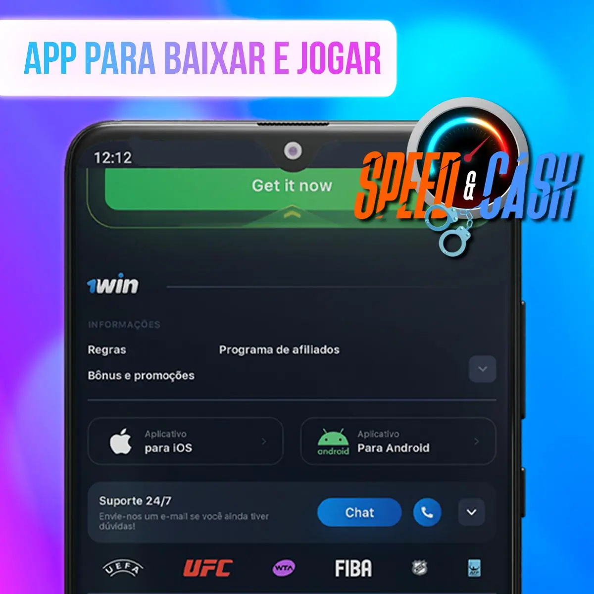 Aplicativo móvel 1win Jogo Speed&Cash
