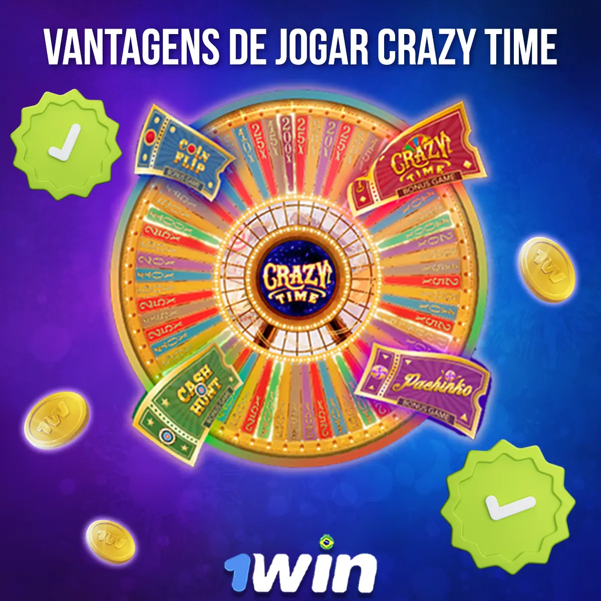 Vantagens de jogar Crazy Time na 1Win