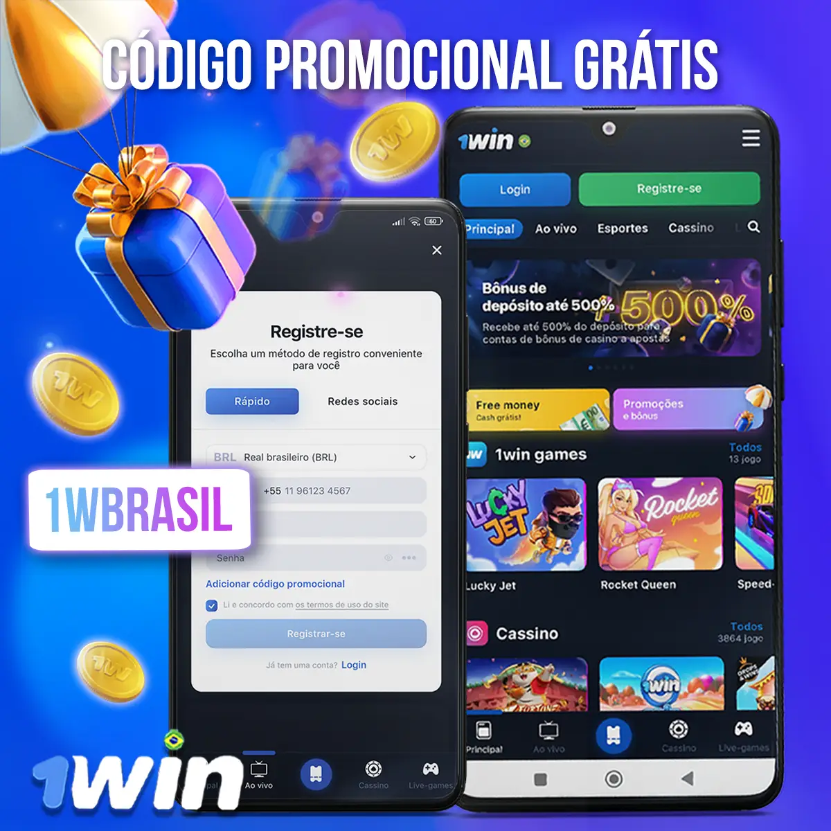 Código promocional grátis de cadastro na 1Win