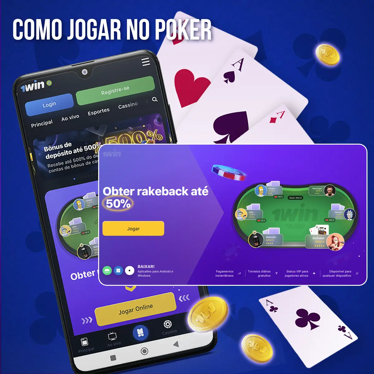 Como jogar pôquer 1Win